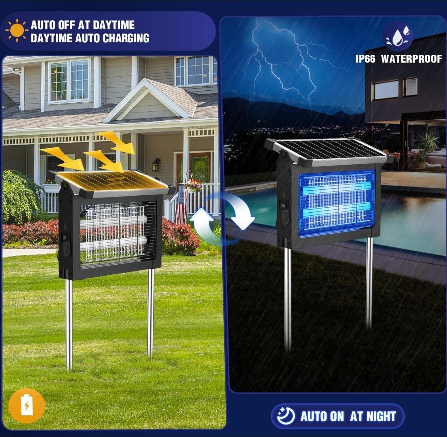 Waterproof outdoor solar mosquito killer