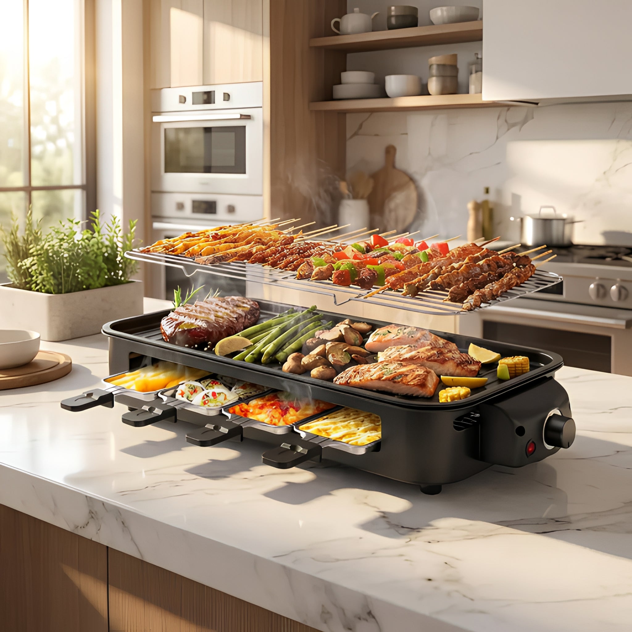 Pukomek Electric Indoor Griddle, Dual-function Indoor Griddle