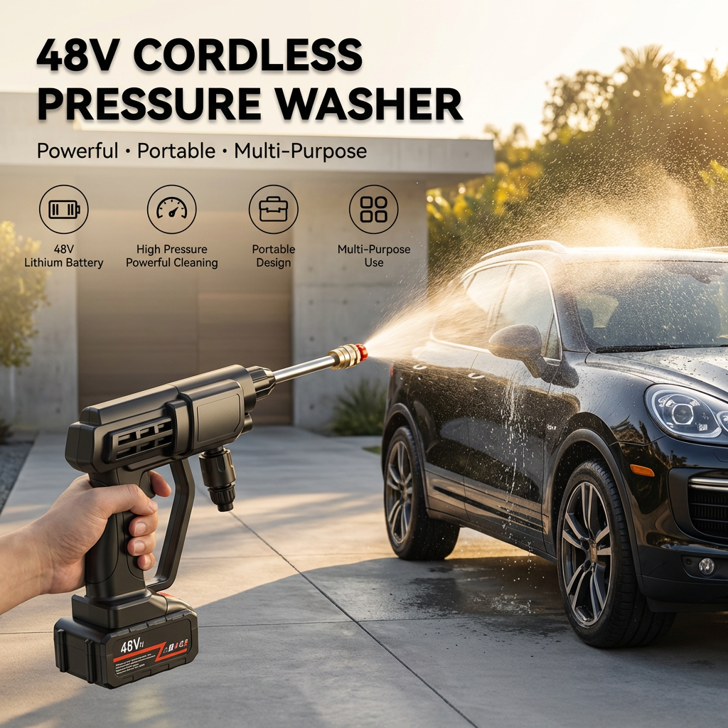 Portable high-pressure water gun, garden watering device, glue cleaning vehicle, lithium battery car washer