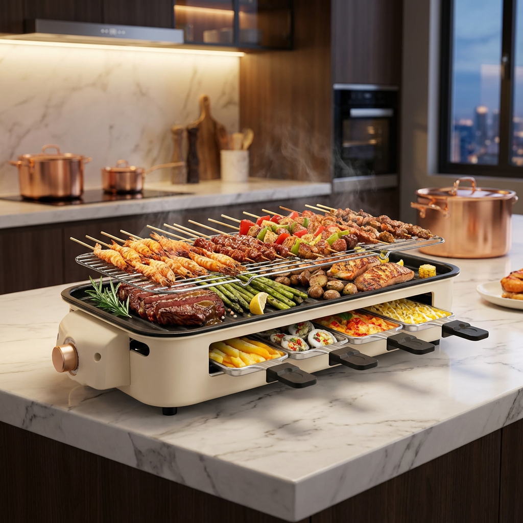 Pukomek Electric Indoor Griddle, Dual-function Indoor Griddle