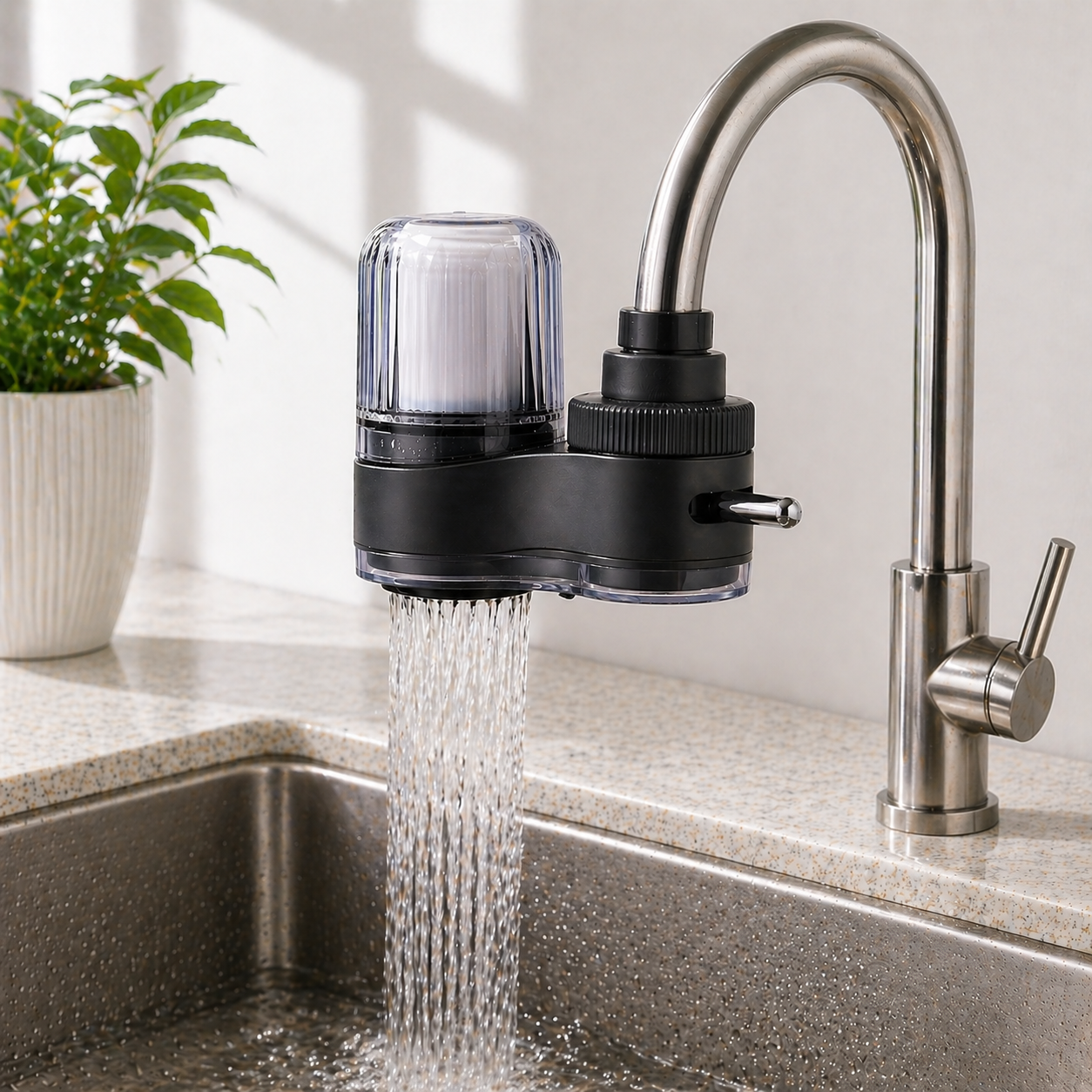 Kitchen faucet, water purifier, faucet-type water purifier