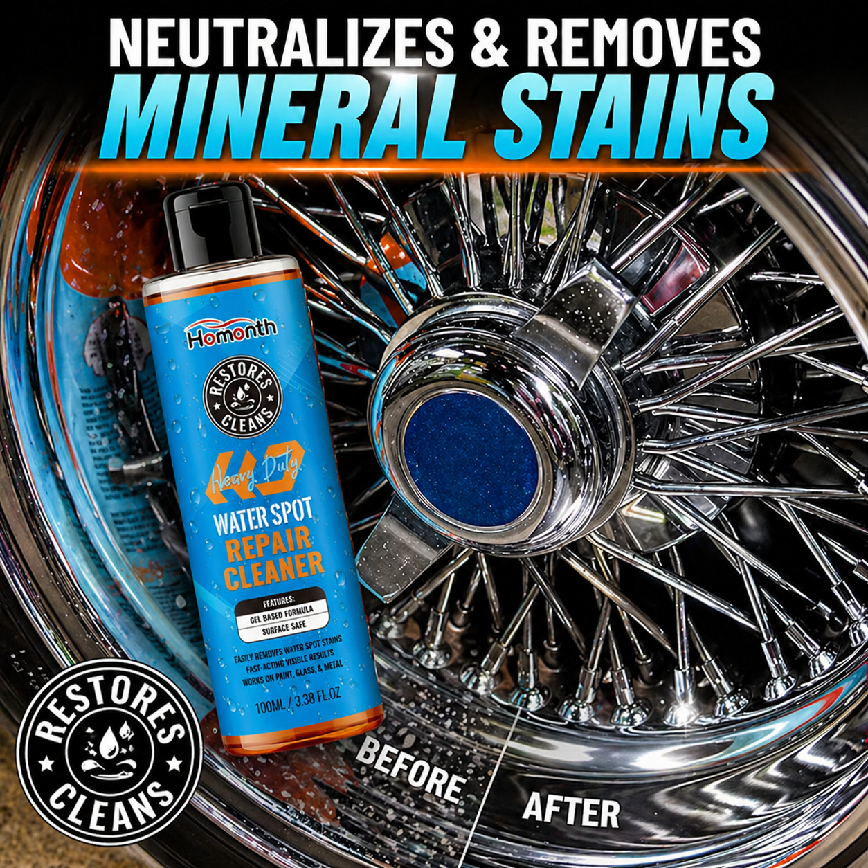 High-efficiency car care heavy stain and water stain remover spray, window rain and dirt repellent cleaning spray
