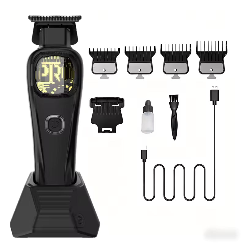 Professional Cordless Hair Clipper & Barber Kit – Black/Gold